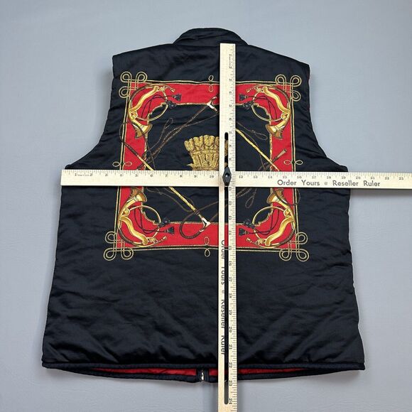 Vintage Lauren Ralph Lauren Vest Womens Medium Reversible Diamond Quilt Crest - Picture 6 of 14